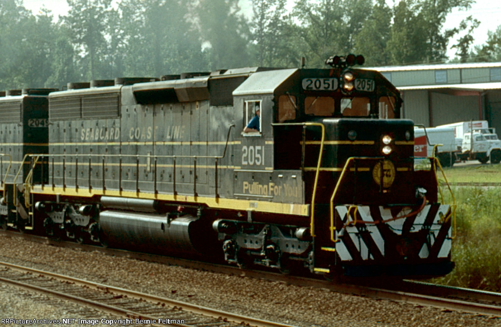 Seaboard Coast Line SD45-2 #2051, leading Frisco connection train #334 to Birmingham's East Thomas Yard, 